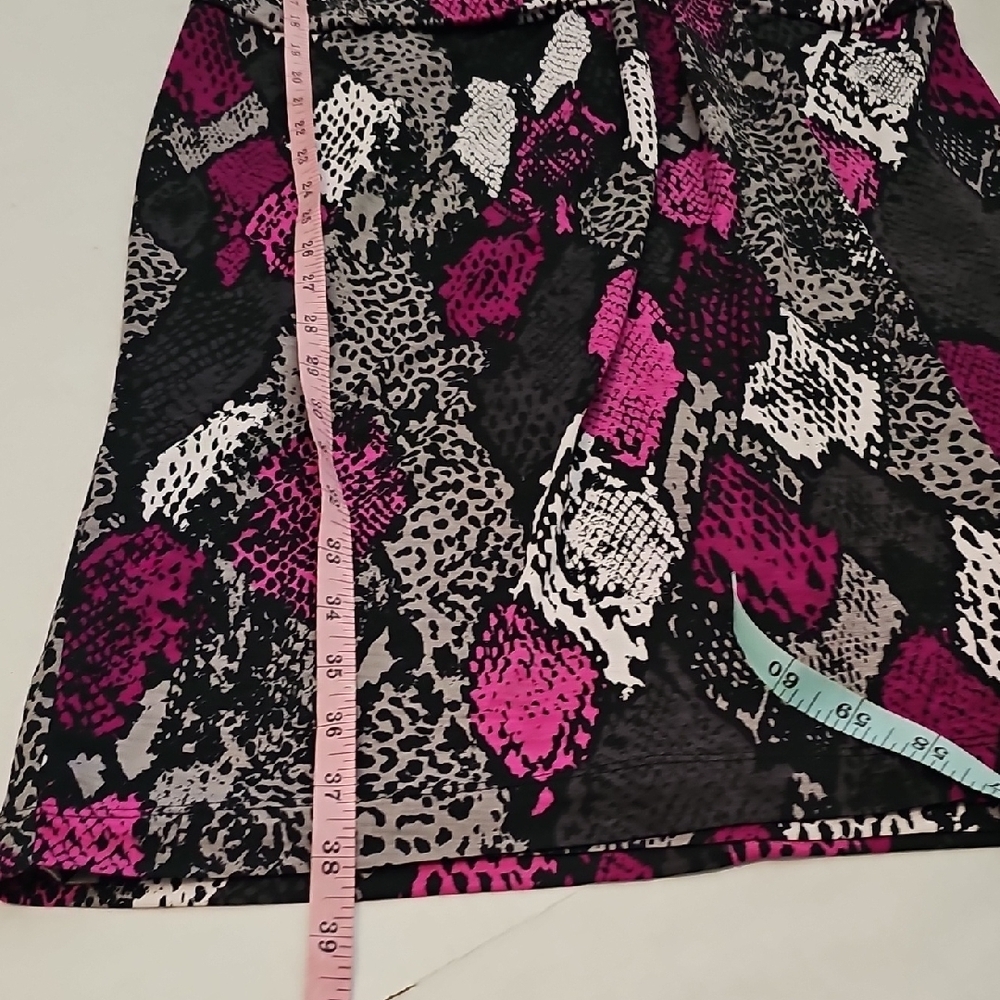 Nine West Black and Pink Sheath Dress Long Sleeve Crew Neck size 2 - Picture 12 of 15